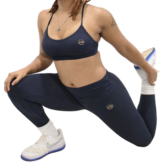 Navy PowerFit Complete Set - Sports Bra & High-Waist Leggings Bundle