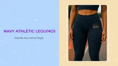 Navy Athletic Leggings by@Outfy