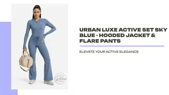 Urban Luxe Active Set Sky Blue - Hooded Jacket &amp; Flare Pants by@Outfy